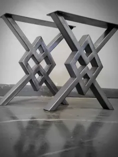 پایه های میز فلزی به سبک الماس معکوس با هر اندازه / رنگ |  اتسی