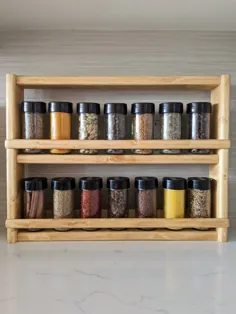 Countertop Spice Rack قفسه چوبی سازمان آشپزخانه |  اتسی