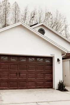 DIY Garage Door Makeover |  درب گاراژ لکه ژل شبیه چوب است