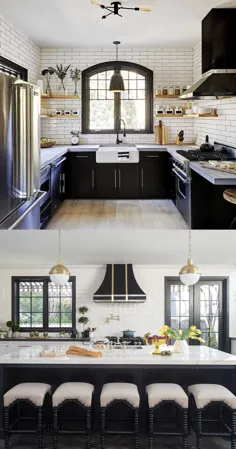 با یک آشپزخانه سیاه و سفید بزرگ و پررنگ بروید