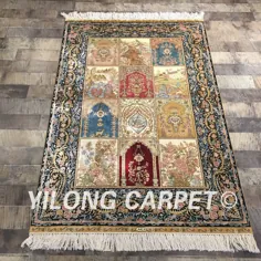 846.0 دلار آمریکا 6٪ تخفیف | فرشهای ابریشمی چهار فصل پارچه ایرانی Yilong 3'x5 'Exquisite Handsade (YXR334B) | فرش ابریشم | فرش دستباف فرش ایرانی - AliExpress