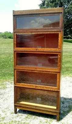 Antique Barrister Bookcase 5 Stack Globe Wernicke 1930 Era Arts and Crafts |  eBay
