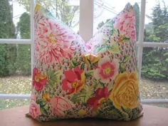 Pillow Decorative Throw Pillow Cover Designer Cottage Rose |  اتسی