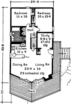 Log Cabin - خانه ای کوچک با 4 Brdrms ، 1306 Sq Ft |  طرح طبقه 105-1043
