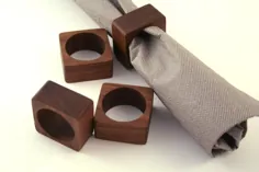 حلقه های دستمال چوب گردو (مجموعه 4 عددی)