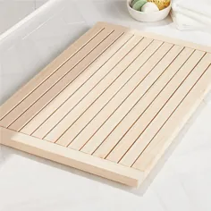 حصیر حمام چوبی جانبی هینوکی 21.75 "X32" + نظرات |  CB2