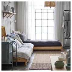تختخواب قابل انباشت UTÅKER با 2 تشک ، کاج ، Husvika ، Twin - IKEA