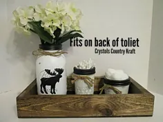 جعبه نگهداری حمام پشت توالت به علاوه گلدان Q-tip & |  اتسی