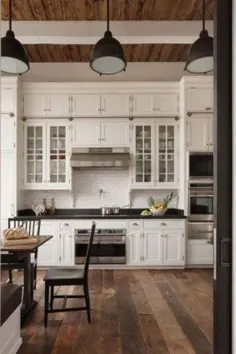 ایده های تزیین کابینت عالی آشپزخانه سفید عالی Rustic Style 28