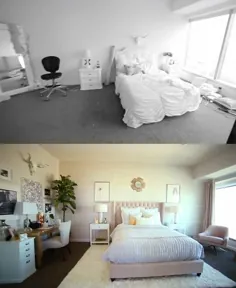 قبل و بعد: Glam LA Makeover Bedroom توسط آقای کیت