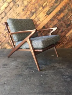 صندلی گردوی Z سلیگ به سبک Mid Century |  اتسی