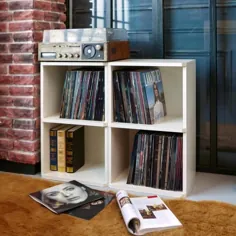 Way Basics zBoard White 2-Shelf Vinyl Record Storage و LP Record Album Shelf-WB-2LP-WE - The Home Depot