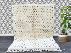 فرش باشکوه Beni ourain Moroccan Rug 5x7 Authentic White فرش |  اتسی