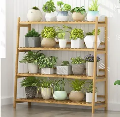 3 لایه قفسه چوبی جامد گل ایستاده بالکن دکوراسیون ذخیره سازی قفسه گیاهان داخلی مبلمان اتاق نشیمن | قفسه های گیاهی |  - AliExpress
