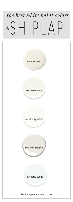White Paint Colors: 5 مورد دلخواه Shiplap