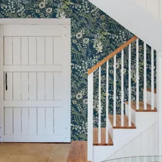 کاغذ دیواری Full Bloom Navy Floral Wallpaper Brewster Wallcoverings |  انبار کاغذ دیواری