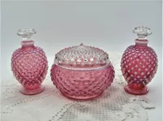 Fenton Cranberry Vanity Set / Cranberry Opalescent عطر |  اتسی