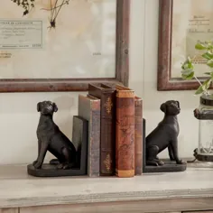 Carbon Loft Ostriker Polystone Dog Themed End Book (Dcor) ، سیاه (اقاقیا)