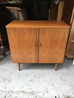 HOLD FOR KIM M Mid Century Record Cabinet Small Credenza |  اتسی