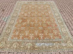 9.7x12.6ft / فرش بزرگ ایرانی / فرش 9x12 Oushak / نارنجی |  اتسی