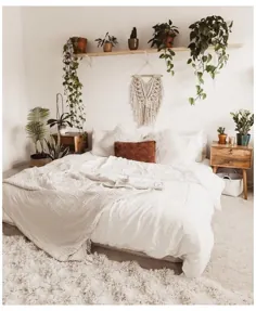 اتاق خواب سفید boho