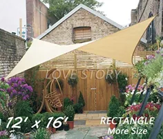 LOVE STORY 6'5 "x 9'10" Rectangle Sand Shade Sail Sail Canopy UV Block Awning for Outdoor Patio Garden حیاط خلوت