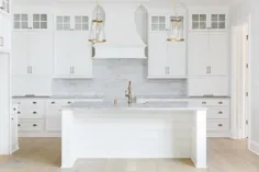 کابینت های آشپزخانه سفید خالص - انتقالی - آشپزخانه - بنجامین مور سفید خالص