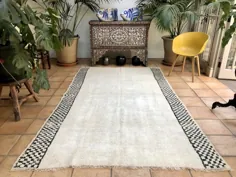 فرش آنتیک فرش بربری مراکشی فرش کوتاه با انبوه کم