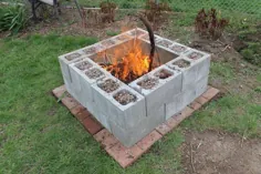15 Herausragende Cinder Block Fire Pit Design-Ideen für Außen - بلوک های Cinder