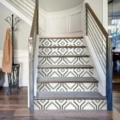 برچسب های Stair Riser - کاغذ دیواری کاشی برآمدگی Stair Riser - بسته کرونا 6 رنگ مشکی - نوارهای تزئینی پله ای و استیک Stair Riser - 48 "طول