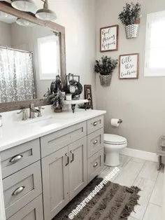 حمام خانه مزرعه خاکستری و سفید