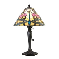 1 عدد لامپ مخصوص میز کوچک ، شیشه تیفانی ، رنگ برنز تیره با هایلایت |  NetLighting.co.uk