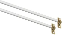 7 "- 11.5" 5/16 SWIVEL END WHITE SASH CURTAIN RODS 2 PACK