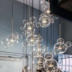 صابون حباب حباب طراح مینیمالیست مدرن لوستر گلوله ای شیشه ای میکی