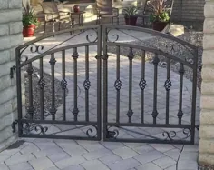 Delaware 6'w x 3't Wrought Iron Yard Gate Antique |  اتسی