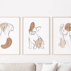 نقاشی‌های سگ بالای مبل