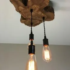 چراغ گالوانیزه از طریق چراغ گالوانیزه صنعتی Rustic با لامپ |  اتسی