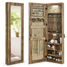 Armoire جواهرات با آینه تمام طول |  چوب جامد |  در و دیوار نصب شده