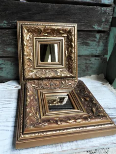آینه های آینه ای قدیمی مجموعه ای از قاب های چوبی ضخیم آراسته قاب های چوبی تزئینی آنتیک طلای کشور فرانسه تزئینی دیواری روکوکو هالیوود ریجنسی طلاکاری شده