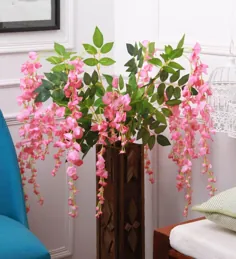 گلهای مصنوعی - گل آویز ابریشم Westeria Ratta مصنوعی پلی استر ، مجموعه ای از 2 تاک توسط Fourwalls - Pepperfry