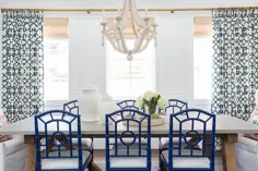 میز ناهار خوری رویه بتونی با صندلی های کلبه آبی یک نفره 5 - انتقالی - اتاق ناهار خوری