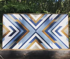 هندسه موزاییک چوبی هنر لحاف دیواری |  اتسی