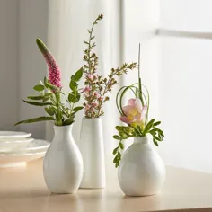 گلدان گلدان چینی Acopa 3 3/4 "Bright White Porcelain - 12 / Case