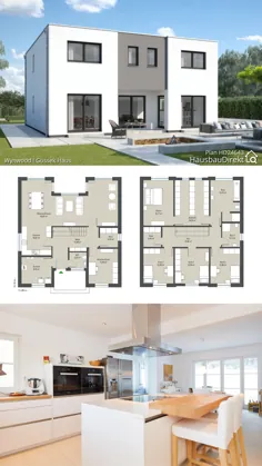 یک خانه مدرن تک خانوادگی با سقف مسطح و نقشه کف خانه روباز ، ایده های پیش ساخته خانه 210 متر مربع بسازید