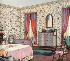 1924 اتاق خواب گل - الهام از طراحی دهه 20