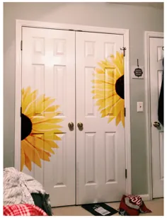 ایده های جالب نقاشی درب گل اتاق خواب
