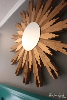 آینه Sunburst آینه با شیشه های چوبی