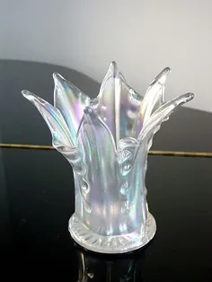 گلدان Varnets Carnival Glass Target 7 گلدان چوبی سفید