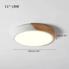 Dimmable LED Minimalist Modern Round Shaped Wood & Metal & Acrylic Flush Mount Light