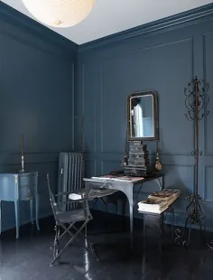 Blue Paneled Office - Eclectic - den / کتابخانه / دفتر - Leo Designs Chicago